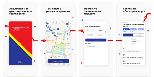 Транспорт Калининградской области в мобильном приложении. Рис. 1