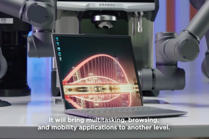 Показан ноутбук Lenovo с выдвигающимся экраном. Рис. 1