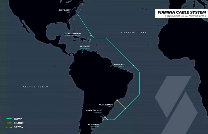 Google прокладывает подводный кабель Firmina между США и Латинской Америкой