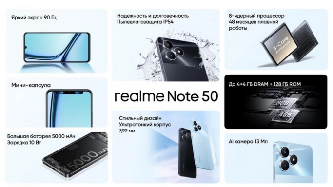 Смартфоны realme C67 и Note 50 поступили в продажу . Рис. 2