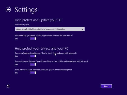 Windows 8 информирует Microsoft