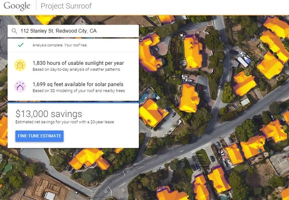 Sunroof от Google подскажет, ставить ли на крышу солнечные панели