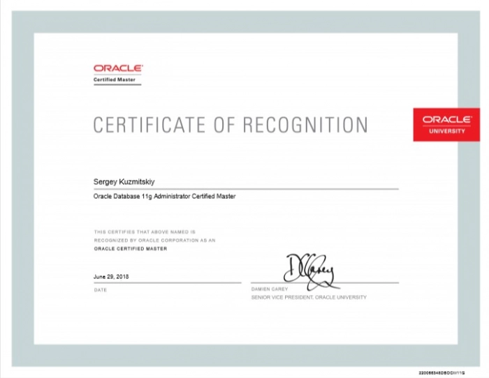 ОТР получила высший статус Oracle Certified Master