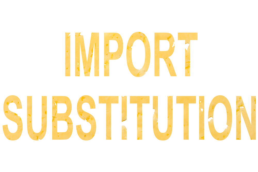 Import Substitution. Слово Import на бумаге. Import word