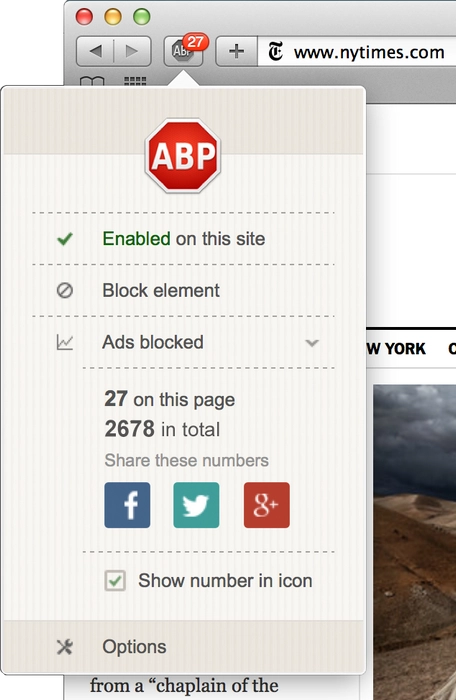 Adblock Plus доступен на Safari