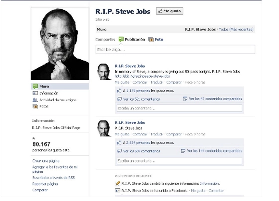 Мошенники спекулируют на смерти Стива Джобса в Facebook