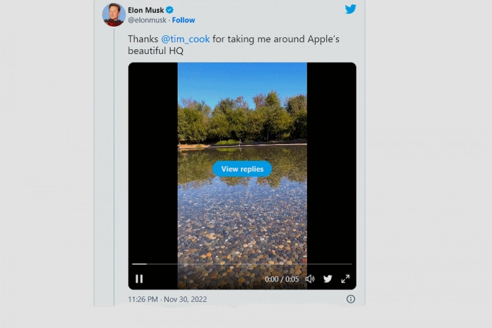 Илон Маск съездил в гости к Тиму Куку и уладил все вопросы про Twitter*