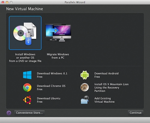 Как установить Windows на Mac. Parallels Desktop. Рис. 1
